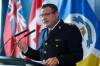 MIKE DEAL / FREE PRESS
                                Winnipeg Police Service Chief of Police Gene Bowers is sworn-in during a ceremony held at the Pinnacle Club, Princess Auto Stadium, Monday morning. 250317 - Monday, March 17, 2025.